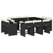Set mobilier de exterior cu perne, 11 piese, negru, poliratan - WALTI WALTI