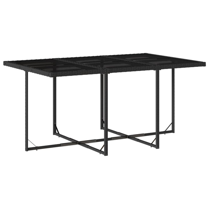 Set mobilier de exterior cu perne, 11 piese, negru, poliratan - WALTI WALTI