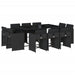 Set mobilier de exterior cu perne, 11 piese, negru, poliratan - WALTI WALTI
