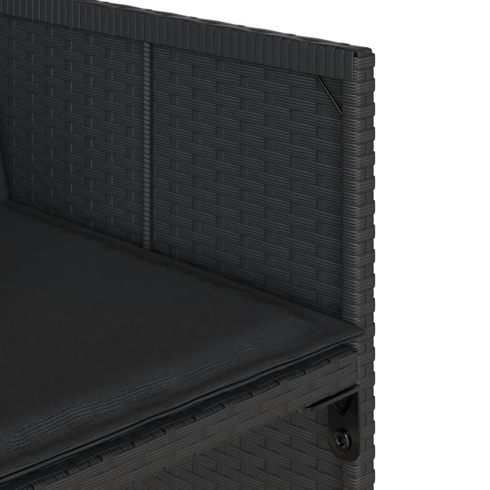 Set mobilier de exterior cu perne, 11 piese, negru, poliratan - WALTI WALTI