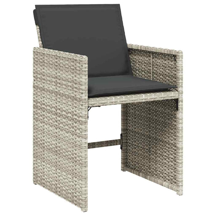 Set mobilier de grădină cu perne 11 piese gri deschis poliratan - WALTI WALTI