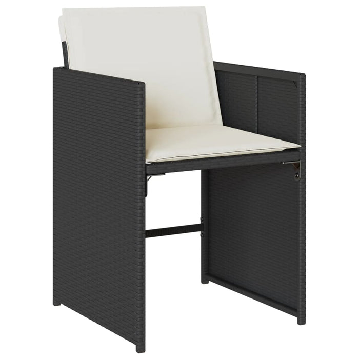 Set mobilier de exterior cu perne, 11 piese, negru, poliratan - WALTI WALTI
