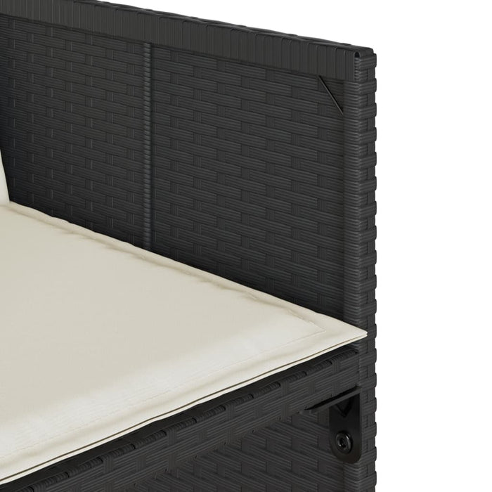 Set mobilier de exterior cu perne, 11 piese, negru, poliratan - WALTI WALTI