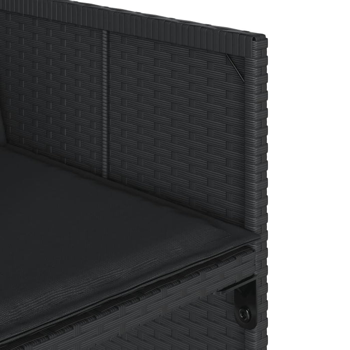 Set mobilier de grădină cu perne, 13 piese, negru, poliratan - WALTI WALTI