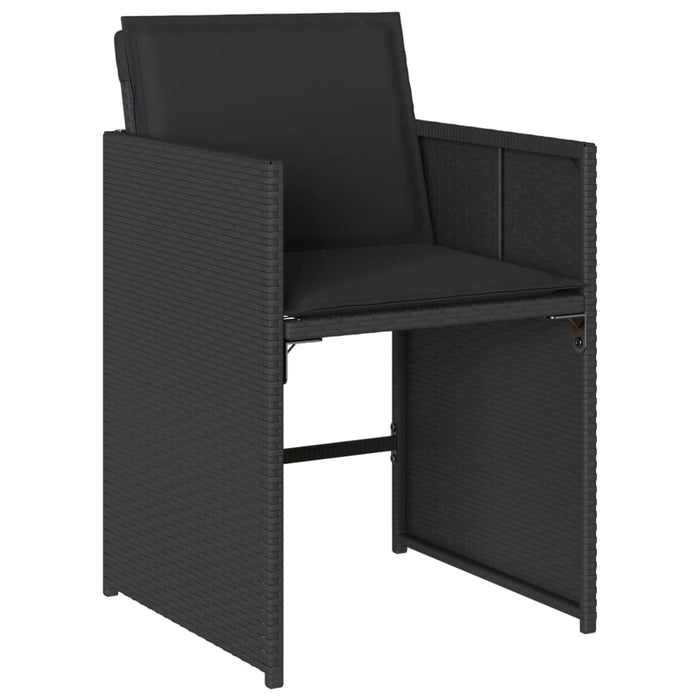 Set mobilier de grădină cu perne, 15 piese, negru, poliratan - WALTI WALTI