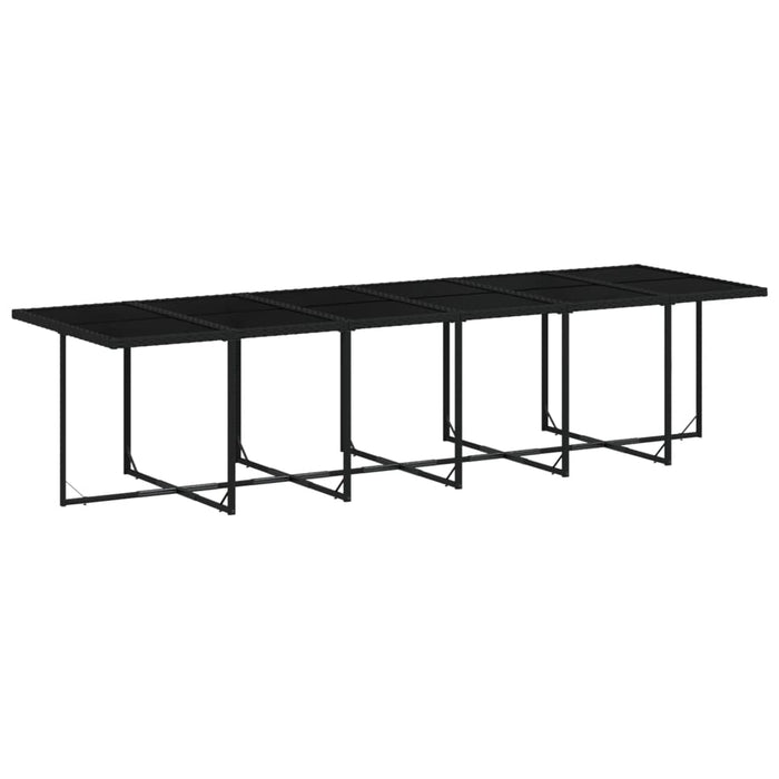 Set mobilier de grădină cu perne, 17 piese, negru, poliratan - WALTI WALTI
