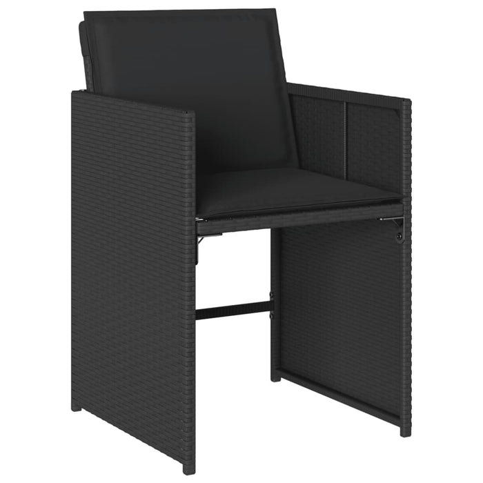 Set mobilier de grădină cu perne, 17 piese, negru, poliratan - WALTI WALTI