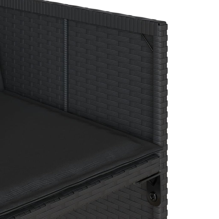 Set mobilier de grădină cu perne, 17 piese, negru, poliratan - WALTI WALTI