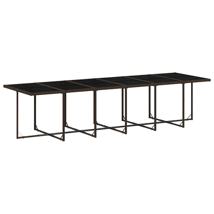 Set mobilier de grădină cu perne, 17 piese, maro, poliratan WALTI