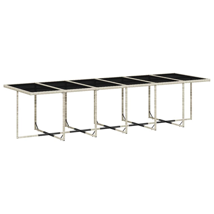 Set mobilier de grădină cu perne 17 piese gri deschis poliratan - WALTI WALTI