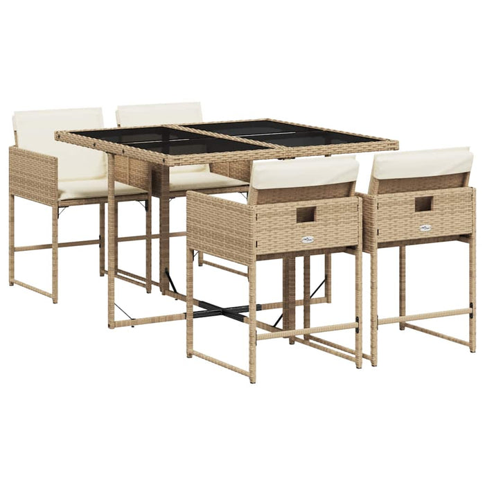 Set mobilier de grădină cu perne, 5 piese, bej, poliratan - WALTI WALTI