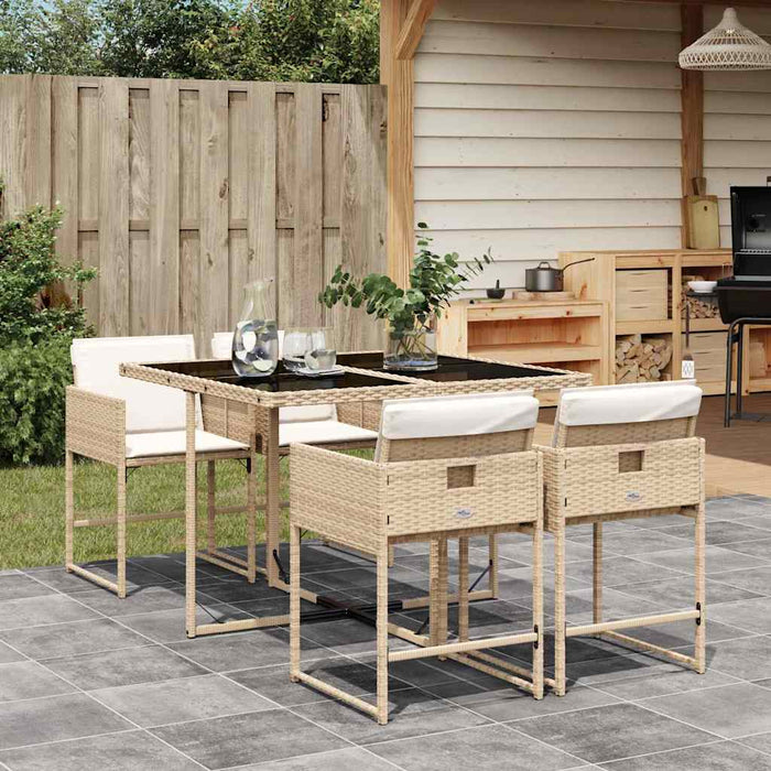 Set mobilier de grădină cu perne, 5 piese, bej, poliratan - WALTI WALTI