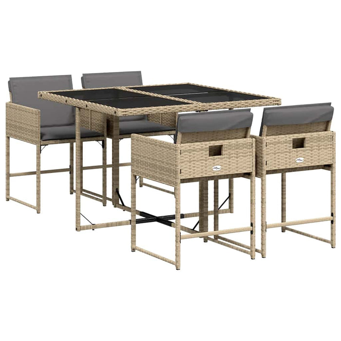 Set mobilier pentru grădină, 5 piese, cu perne, bej, poliratan - WALTI WALTI
