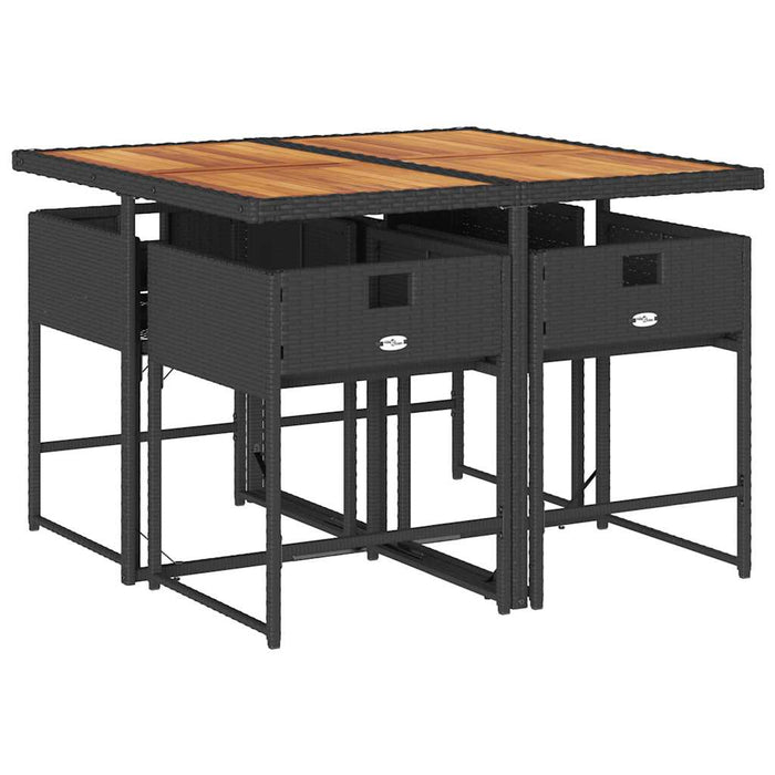 Set mobilier de grădină cu perne, 5 piese, negru, poliratan - WALTI WALTI