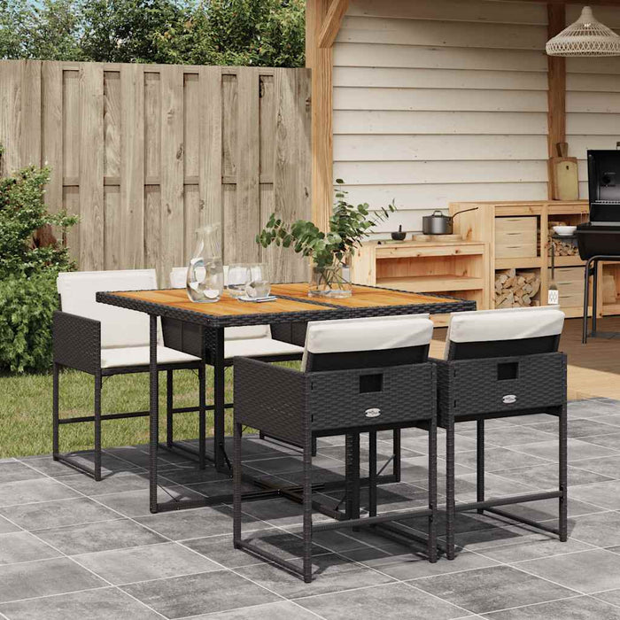 Set mobilier de grădină cu perne, 5 piese, negru, poliratan - WALTI WALTI