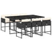 Set mobilier de grădină cu perne, 7 piese, negru, poliratan - WALTI WALTI