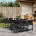 Set mobilier de grădină cu perne, 7 piese, negru, poliratan - WALTI WALTI
