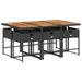 Set mobilier de grădină cu perne, 7 piese, negru, poliratan - WALTI WALTI