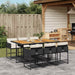Set mobilier de grădină cu perne, 7 piese, negru, poliratan - WALTI WALTI