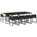 Set mobilier de grădină cu perne, 9 piese, negru, poliratan - WALTI WALTI