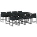 Set mobilier de grădină cu perne, 9 piese, negru, poliratan - WALTI WALTI