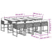 Set mobilier de grădină cu perne, 9 piese, negru, poliratan - WALTI WALTI