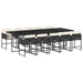 Set mobilier de exterior cu perne, 11 piese, negru, poliratan - WALTI WALTI
