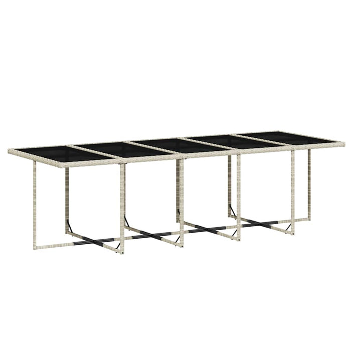 Set mobilier de grădină cu perne 11 piese gri deschis poliratan - WALTI WALTI