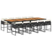 Set mobilier de exterior cu perne, 11 piese, negru, poliratan - WALTI WALTI
