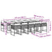Set mobilier de exterior cu perne, 11 piese, negru, poliratan - WALTI WALTI