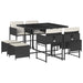 Set mobilier de grădină cu perne, 9 piese, negru, poliratan - WALTI WALTI