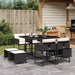 Set mobilier de grădină cu perne, 9 piese, negru, poliratan - WALTI WALTI