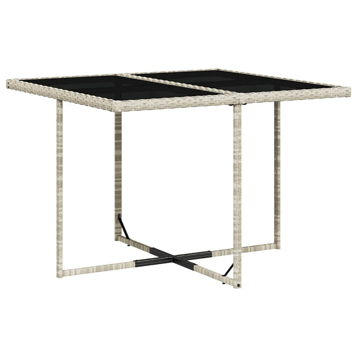 Set mobilier grădină cu perne, 9 piese, gri deschis, poliratan WALTI