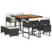 Set mobilier de grădină cu perne, 9 piese, negru, poliratan - WALTI WALTI