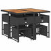 Set mobilier de grădină cu perne, 9 piese, negru, poliratan - WALTI WALTI