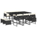 Set mobilier de exterior cu perne, 11 piese, negru, poliratan - WALTI WALTI