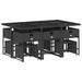 Set mobilier de exterior cu perne, 11 piese, negru, poliratan - WALTI WALTI
