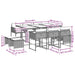 Set mobilier de exterior cu perne, 11 piese, negru, poliratan - WALTI WALTI