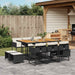 Set mobilier de exterior cu perne, 11 piese, negru, poliratan - WALTI WALTI