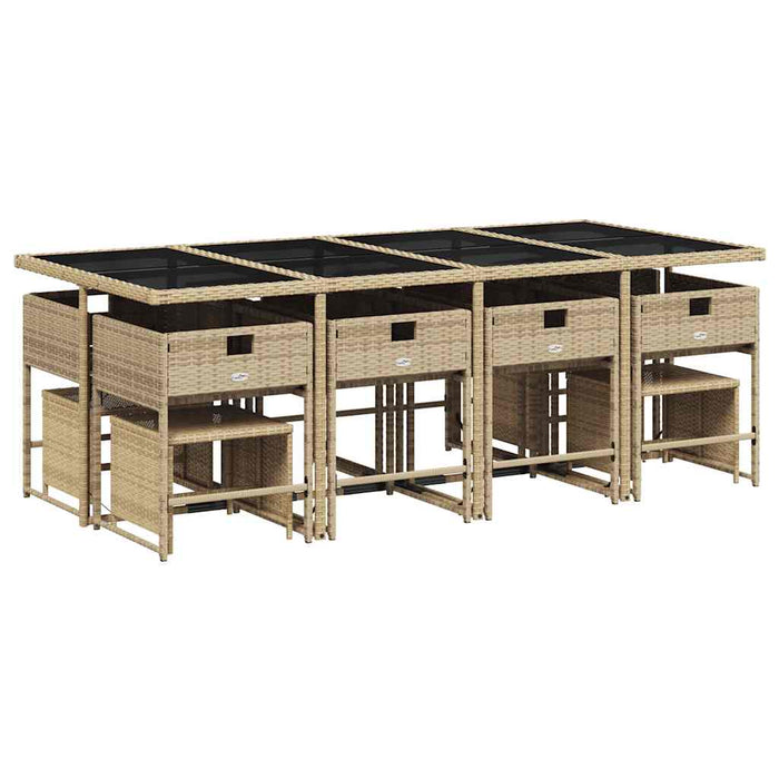 Set mobilier de grădină cu perne, 13 piese, bej, poliratan - WALTI WALTI