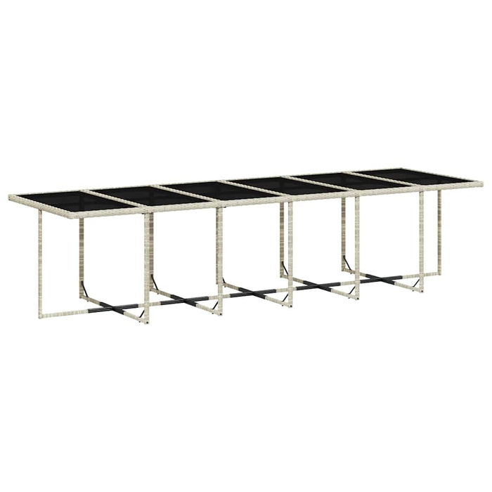 Set mobilier de grădină cu perne 17 piese gri deschis poliratan - WALTI WALTI