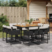 Set mobilier de grădină cu perne, 9 piese, negru, poliratan - WALTI WALTI