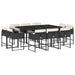 Set mobilier de exterior cu perne, 11 piese, negru, poliratan - WALTI WALTI