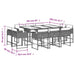 Set mobilier de exterior cu perne, 11 piese, negru, poliratan - WALTI WALTI