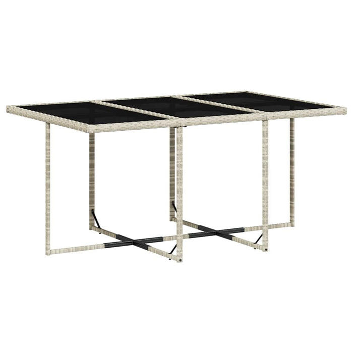 Set mobilier de grădină cu perne 11 piese gri deschis poliratan - WALTI WALTI
