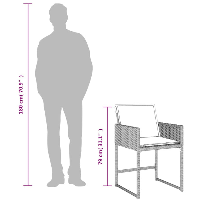 Set mobilier de grădină cu perne 13 piese gri deschis poliratan - WALTI WALTI