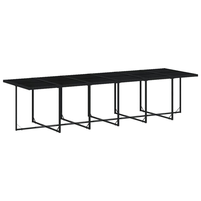Set mobilier de grădină cu perne, 17 piese, negru, poliratan - WALTI WALTI