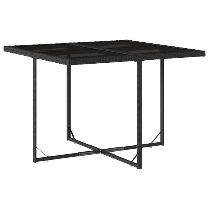 Set mobilier de grădină cu perne, 5 piese, negru, poliratan WALTI