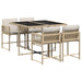 Set mobilier de grădină cu perne, 5 piese, bej, poliratan - WALTI WALTI
