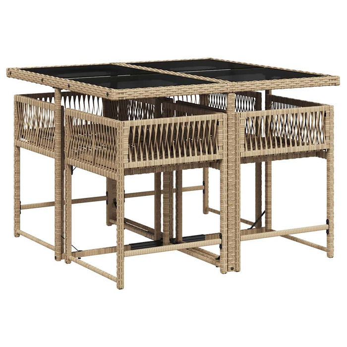Set mobilier pentru grădină, 5 piese, cu perne, bej, poliratan - WALTI WALTI
